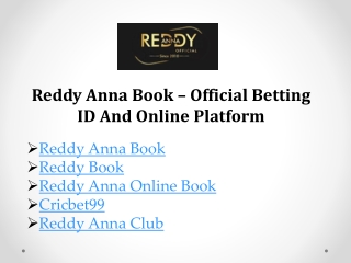 Reddy Anna Book – Official Betting ID And Online Platform