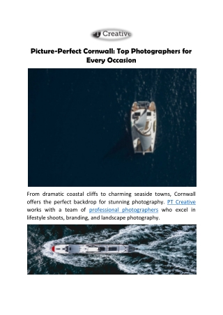 Picture-Perfect Cornwall Top Photographers for Every Occasion