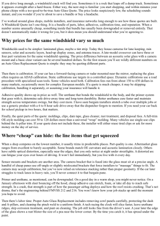 Are Cheap Windshield Quotes Too Good to Be True?