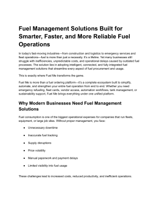 Fuel Management Solutions Built for Smarter, Faster, and More Reliable Fuel Operations