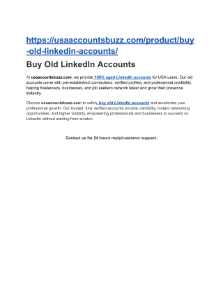 Buy Old LinkedIn Accounts