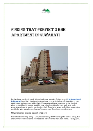3 BHK Apartment in Guwahati | Spacious Luxury Flats at Infinity Heights
