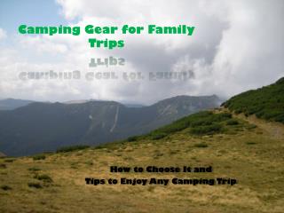 Camping Gear for Family Trips