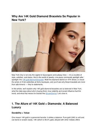 Why Are 14K Gold Diamond Bracelets So Popular in New York