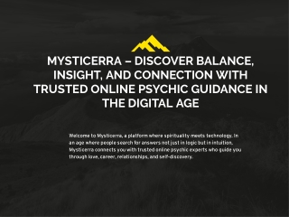 Mysticerra – Discover Balance, Insight, and Connection with Trusted Online Psychic Guidance in the Digital Age