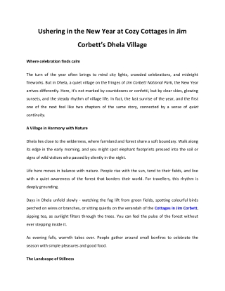 Cottages in Jim Corbett - Hriday Bhoomi Resort