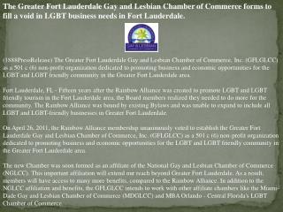 the greater fort lauderdale gay and lesbian chamber of comme