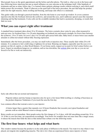 Botox Aftercare: The Do’s and Don’ts for Best Results