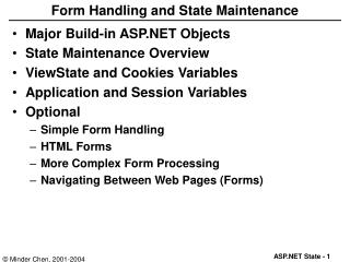 Form Handling and State Maintenance