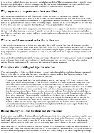 Asymmetric Eyebrows After Botox: Prevention and Corrective Strategies
