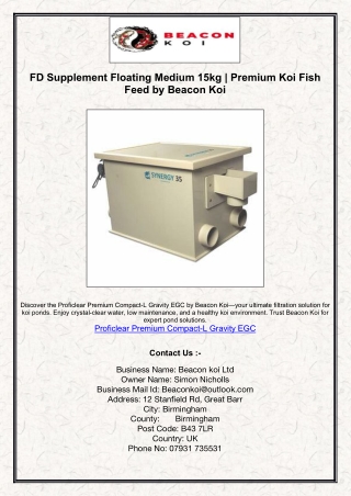 Proficlear Compact-L Gravity EGC | Beacon Koi Ponds