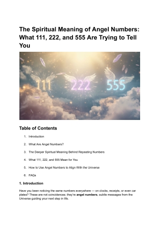 The Spiritual Meaning of Angel Numbers_ What 111, 222, and 555 Are Trying to Tell You