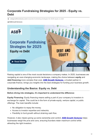 asbgrowthventures.com-Corporate Fundraising Strategies for 2025 - Equity vs Debt (1)