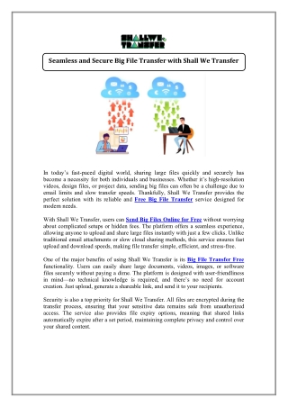 Free Big File Transfer