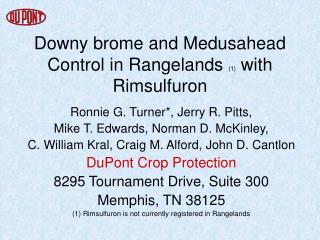 Downy brome and Medusahead Control in Rangelands (1) with Rimsulfuron