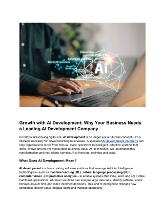 Growth with AI Development_ Why Your Business Needs a Leading AI Development Company