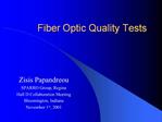 Fiber Optic Quality Tests