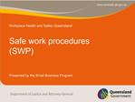 Safe work procedures SWP