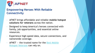 AFNET – The Best Mobile Hotspot for Veterans to Stay Connected Anywhere
