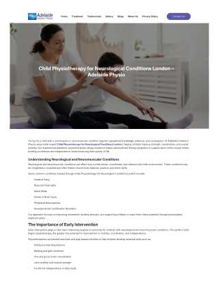 Child Physiotherapy for Neurological Conditions London.