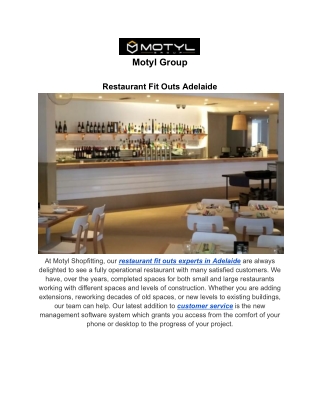 Restaurant Fit Outs Adelaide