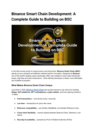 Binance Smart Chain Development_ A Complete Guide to Building on BSC