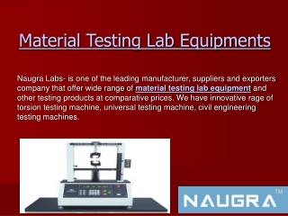 List of Material Testing Lab Equipments