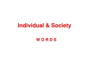 Individual & Society