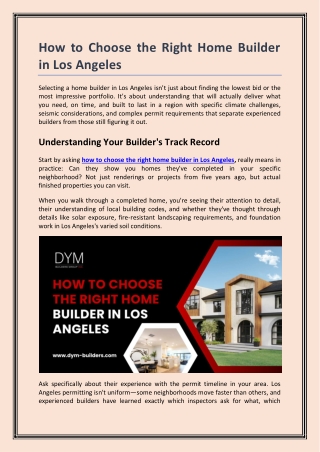 How to Choose the Right Home Builder in Los Angeles