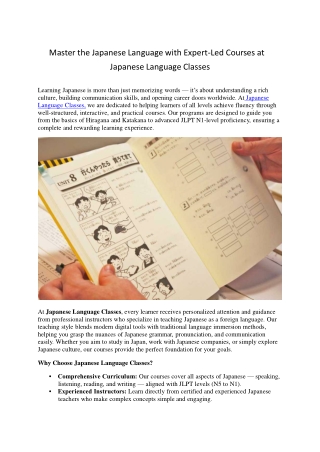 JapaneseLanguageClasses