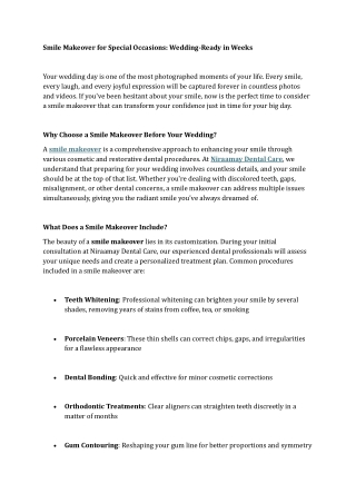 Smile Makeover for Special Occasions Wedding-Ready in Weeks