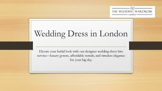 Find Your Dream Wedding Dress in London