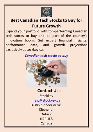 Best Canadian Tech Stocks to Buy for Future Growth