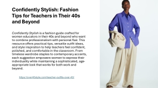 Confidently Stylish Fashion Tips for Teachers in Their 40s and Beyond