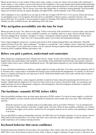 How to Create Accessible Menus for Website ADA Compliance