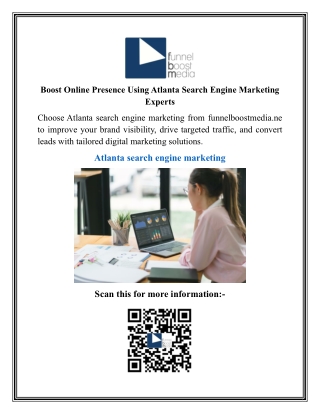 Boost Online Presence Using Atlanta Search Engine Marketing Experts