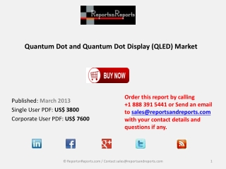 Quantum Dot Market (QLED) Represents a new Paradigm to Creat