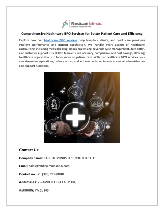 Healthcare BPO Services for Improved Efficiency and Patient Care