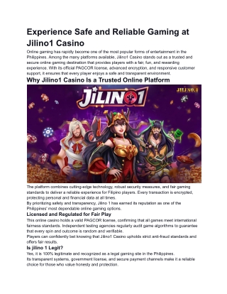 Jilino1 Casino