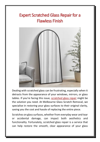 Expert Scratched Glass Repair for a Flawless Finish