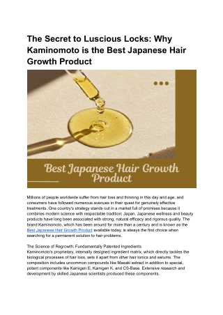 Best Japanese Hair Growth Product