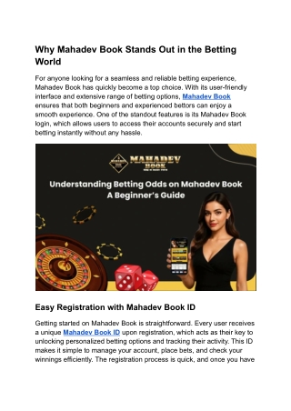 Why Mahadev Book Stands Out in the Betting World