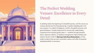 The Perfect Wedding Venues Excellence in Every Detail