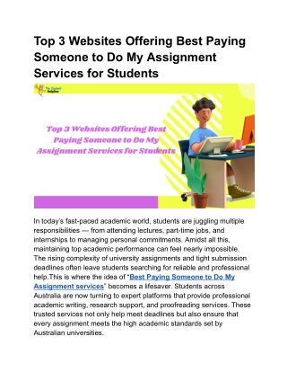 Top 3 Websites Offering Best Paying Someone to Do My Assignment Services for Students