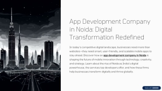 Exploring App Development Company in Noida: Digital Transformation Redefined