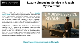 Luxury Limousine Service in Riyadh | MyChauffeur