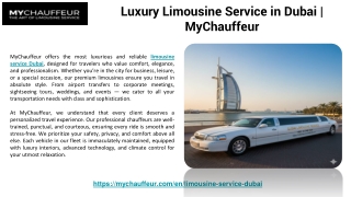 Luxury Limousine Service in Dubai | MyChauffeur
