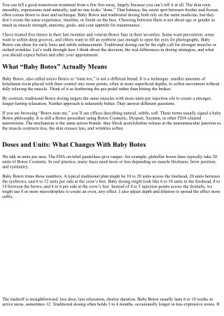 Baby Botox vs Traditional: Which Dose Is Right for You?