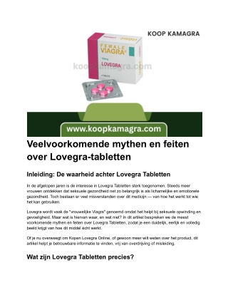 Veelvoorkomende mythen en feiten over Lovegra-tabletten