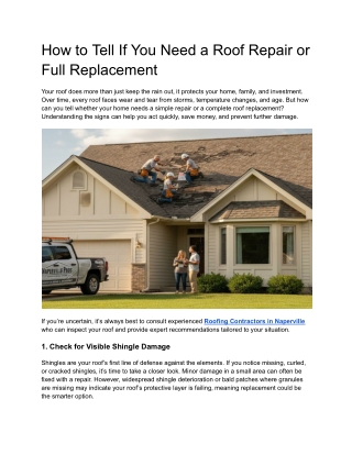 How to Tell If You Need a Roof Repair or Full Replacement